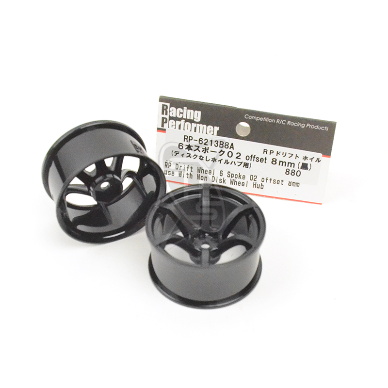 YOKOMO RP-6213B8A RP Drift Wheel 6 Spoke Offset 8mm (Black)