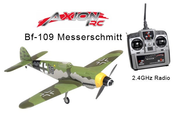 AxionRC Bf-109 Messerschmitt RTF with 2.4GHz 4-Channel Radio (Mode 1)