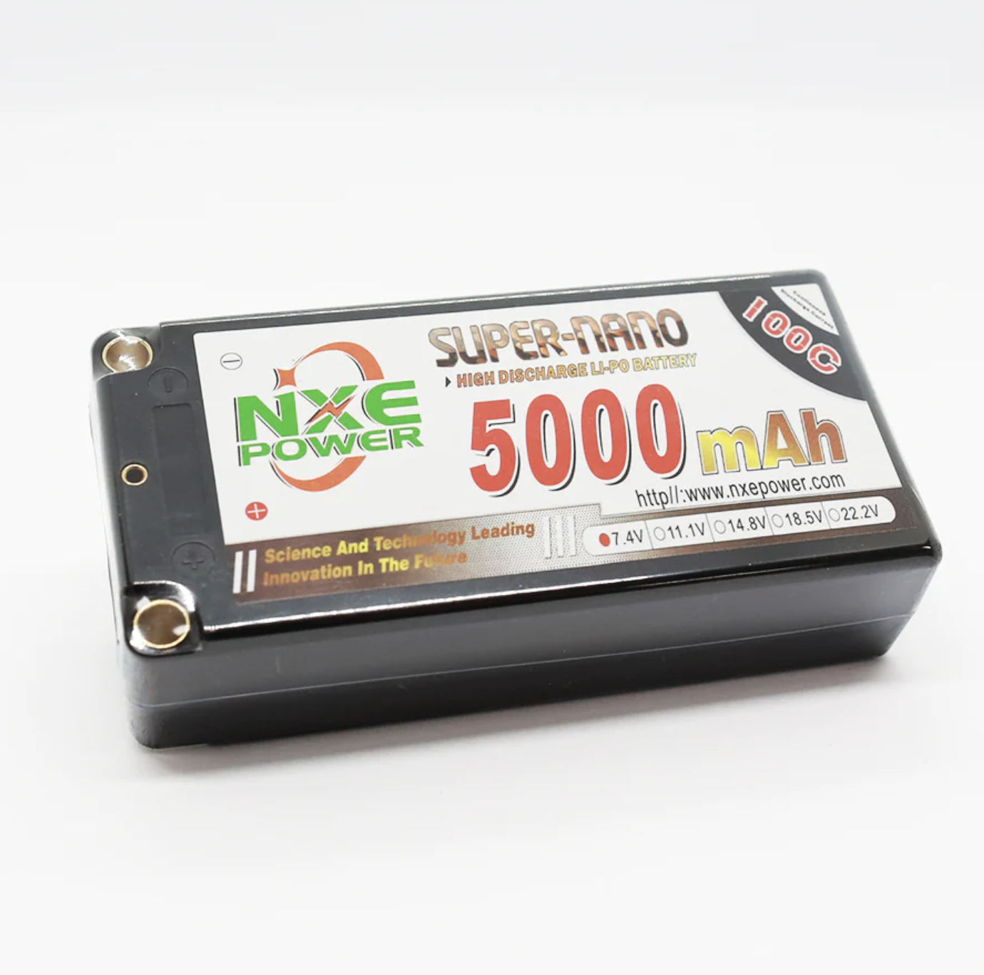 NXE 2-Cells 5000mAh 100C 7.4V Shorty LiPo Battery for Cars