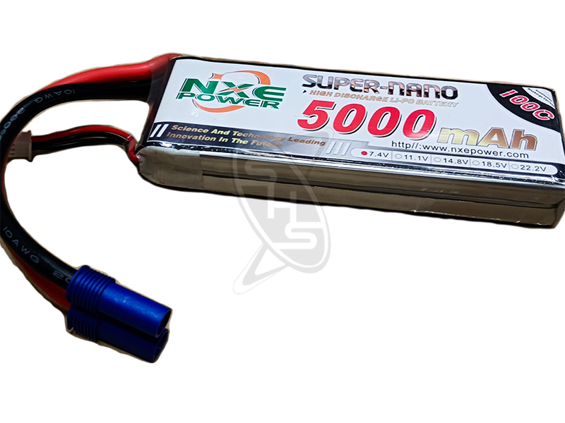 NXE 2-Cells 5000mAh 100C 7.4V Softcase LiPo Battery for Cars